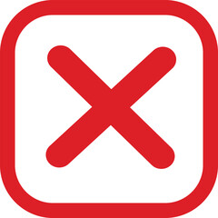 Fototapeta premium line Red cross sign icon. Wrong mark. Red cross X symbol. Red grunge X icon. Cross brush sign 