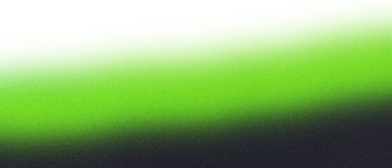 Fototapeta premium Green illuminated wave on white, grainy color gradient background, noise texture effect, copy space