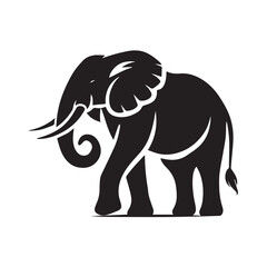 Obraz premium Elephant Head Silhouette vector