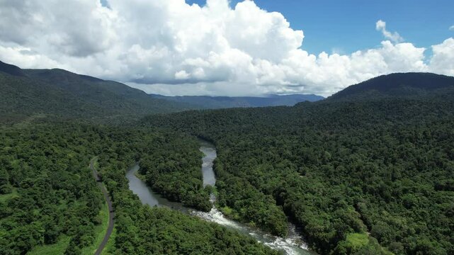 Aerial footage of Tully Queensland Australia