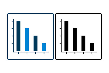 down graph chart icon vector. Icon related to graph and seo . suitable for web site, app, user interfaces, printable etc. solid icon style. simple vector design editable