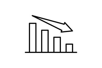 down graph chart icon vector. Icon related to graph and seo . suitable for web site, app, user interfaces, printable etc. line icon style. simple vector design editable