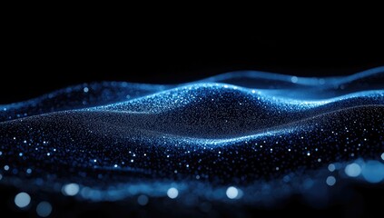 Blue digital wave abstract background, data flow