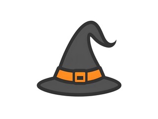 Isolated Magical Pointed Witch Hat Halloween wizard costume icon logo