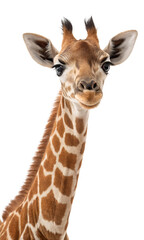Obraz premium Portrait of a Baby Giraffe, Isolated on Transparent Background. PNG