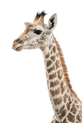 Portrait of a Baby Giraffe, Isolated on Transparent Background. PNG