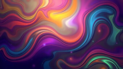 Fototapeta premium Vibrant Fluid Dynamics Abstract Digital Art | Modern Wallpaper Design