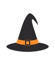 Fototapeta premium Black Magical Magic Pointed Witch Hat wizard costume icon logo