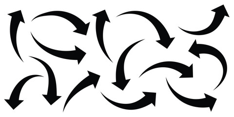 Arrow up icons. Set of curve rise increase arrows. Arrow icon for your web site design, logo, app, UI. arrow indicated the direction symbol. curved arrow sign. 
