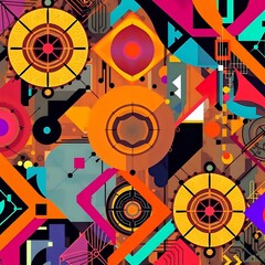 Obraz premium Vibrant Abstract Geometric Design