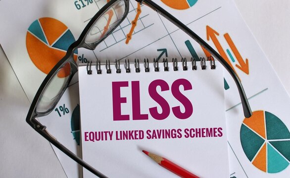 Equity Linked Savings scheme (ELSS) concept, elss concept on notebook with chart.