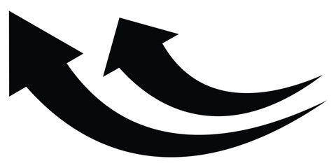 Arrow up icons. Set of curve rise increase arrows. Arrow icon for your web site design, logo, app, UI. arrow indicated the direction symbol. curved arrow sign. 