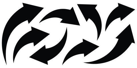 Arrow up icons. Set of curve rise increase arrows. Arrow icon for your web site design, logo, app, UI. arrow indicated the direction symbol. curved arrow sign. 