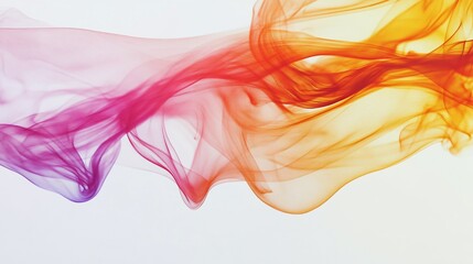 Fototapeta premium Abstract flowing colorful gradient smoke effect on white background modern art