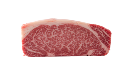 Raw Wagyu Beef Steak on transparent Background