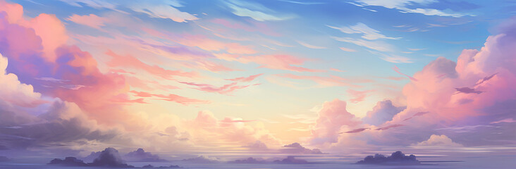 Fototapeta premium Beautiful Pastel Sky with Cloud Formations