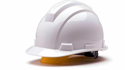 Fototapeta premium White hard hat safety equipment, construction site, studio shot, industrial safety