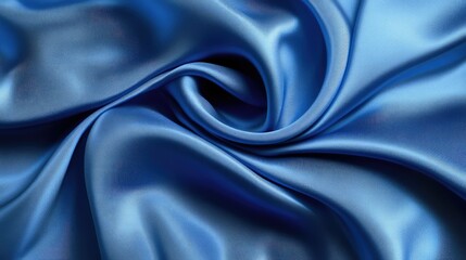 Obraz premium Elegant Soft Blue Satin Fabric Texture with Smooth Draping and Subtle Luster, Ideal for Fashion and Textile Design Backgrounds and High-End Product Photography