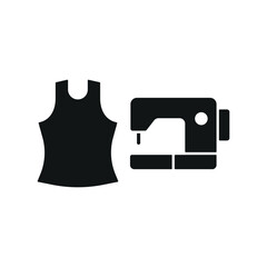 Sewing machine and tank top set tailor and fashion icon with a sleek and minimalistic design, perfect for fashion designers, clothing brands, and sewing projects.