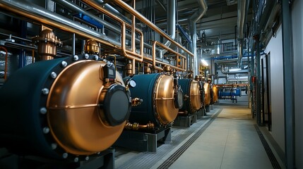 Industrial Facility: Copper and Steel Vessels in a Modern Plant