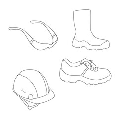 Personal protective equipment, illustration set