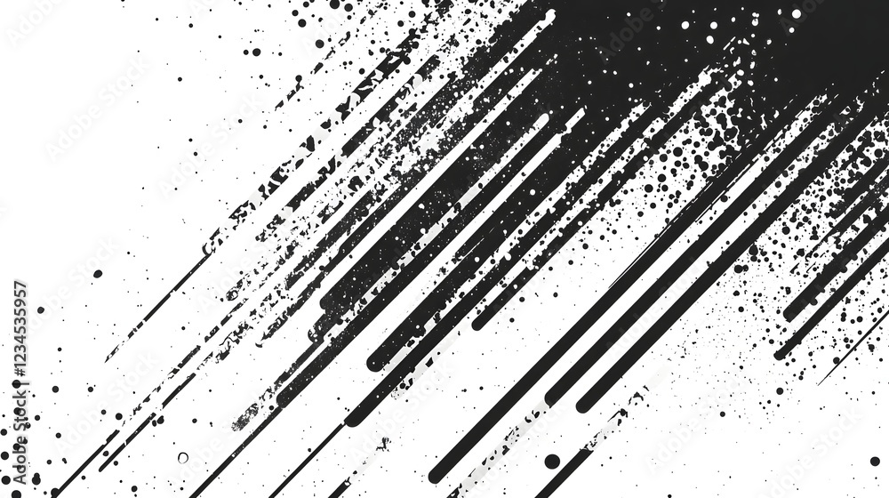 Poster Captivating Abstract Monochrome Dynamic Explosion of Light and Motion with Futuristic Graphic Patterns and Energetic Particle Effects