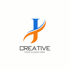 J Letter Logo Design. J Letter Logo Design with water wave
