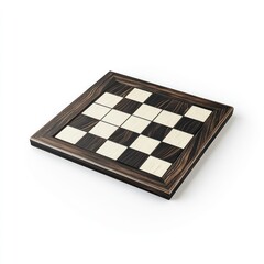 Wooden chessboard, game, studio, white background, game design