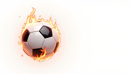 Fototapeta premium Dynamic Soccer Ball on Fire Illustration