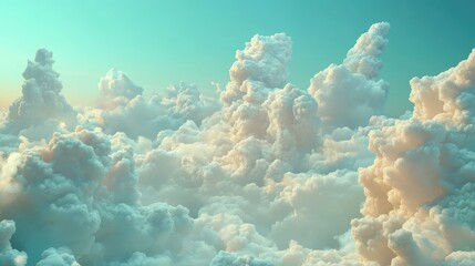 Soft and Fluffy Clouds Against a Gradient Blue Sky During Daylight, Evoking Serenity and Tranquility in Nature's Vast Canvas Above