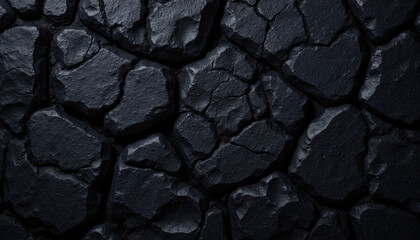 Fototapeta premium Textured volcanic rocks in dark lighting 
