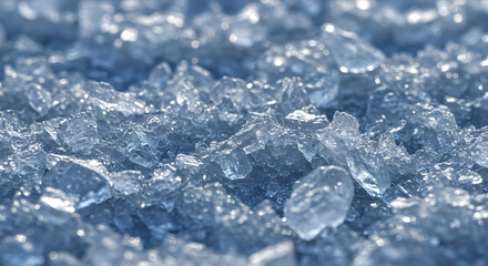Obraz premium texture of crushed ice, displaying detailed crystalline structures and reflective surfaces