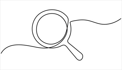 Frying pan continuous one line drawing. kitchen utensil. Simple vector illustration
