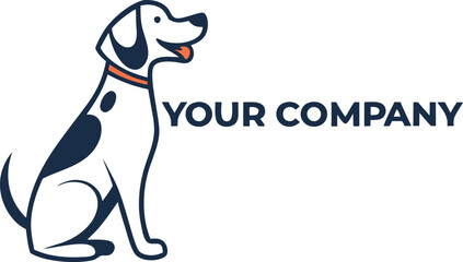 Flat dog coloring logo and vector illustration design.