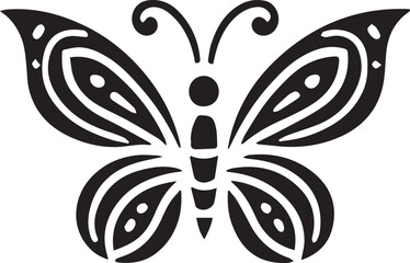 Butterfly art and illustration vector black on white background.