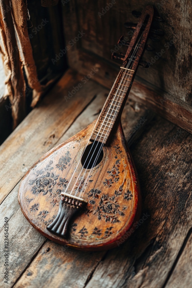 Canvas Prints Wooden Instrument on Wooden Floor