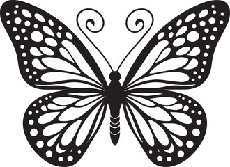Butterfly art and illustration vector black on white background.