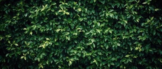 Obraz premium Lush Green Foliage Covering a Wall in Natural Setting