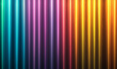 Colorful neon light stripes create vibrant and dynamic background, perfect for various design projects. seamless pattern features gradient of colors, evoking energy and creativity