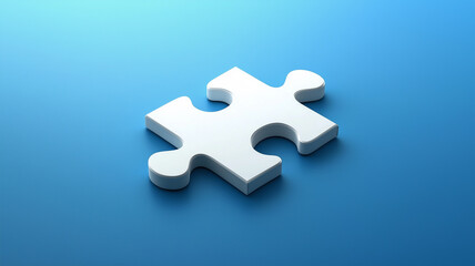 Obraz premium 未完成の白いパズルと青い背景