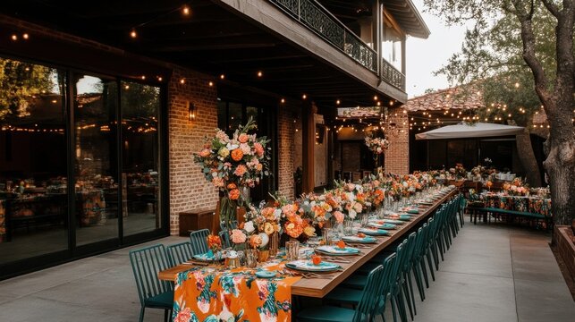 Outdoor Wedding Reception Dinner Table