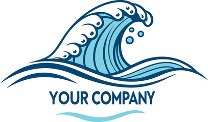 Water waves in beach logo and icon vector design.