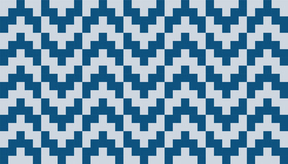 Fototapeta premium Seamless vector pattern. Cool dark blue and light blue combination chevron background. Traditional architectural wallpaper.. Geometric digital paper. Ethnic textile print.