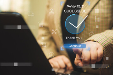 Business person initiates an online payment transaction, showcasing secure and efficient methods. Learn the best practices for safe online payment transactions. UUID