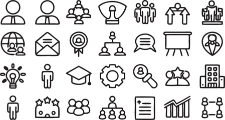 some graphic related  line art icon set vector illustration art 