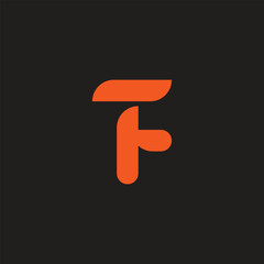 Letter F bold initial modern rounded minimal logo icon design