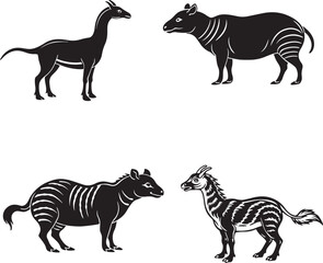 cute small line art animal illustration 