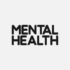 Mental Health Written Text Typography Vector Illustration Template with Supportive Background Wallpaper for Wellness, Self-Care, and Emotional Well-Being Design
