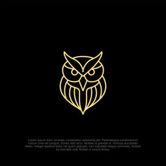 Simple wisely wise owl bird minimalist outline logo with a smart and sophisticated design, ideal for educational institutions, publishing brands, and consulting firms