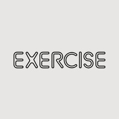 Exercise Text Written Typography Template Background Vector Illustration Wallpaper for Fitness, Workout, Motivation, and Healthy Lifestyle Themes.
